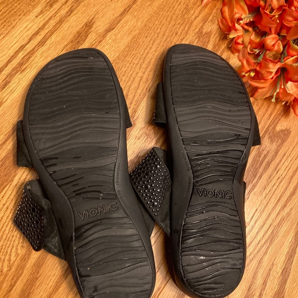 Vionic Two Cross Strap Jeweled Sandals - Picture 3 of 6